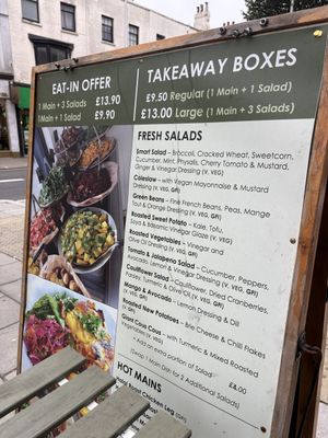 Menu board out front   at Foodilic in Brighton