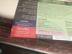 Menu at Foodilic in Brighton