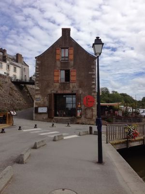 Outside view of restaurant from the port. at Le Sarah B in Vannes