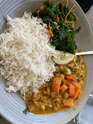 Chickpea coconut curry  at Sweetwater Harvest Kitchen in Santa Fe