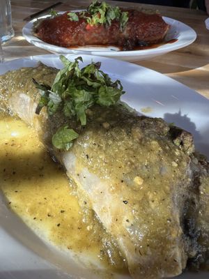 Green vegan breakfast burrito  at Sweetwater Harvest Kitchen in Santa Fe