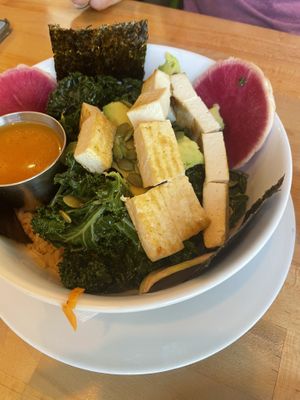 Buddha Bowl- pretty and healthy,, but blah  at Sweetwater Harvest Kitchen in Santa Fe