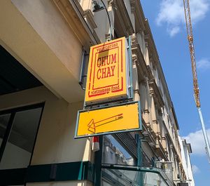 Look for this sign, the restaurant in the back.  at Chum Chay in Cologne