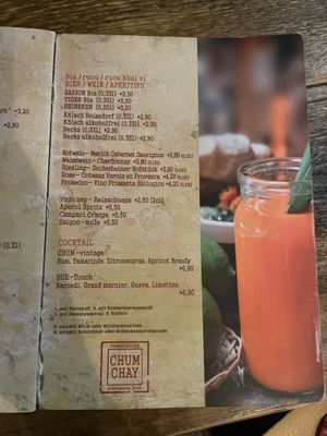 Drink menu  at Chum Chay in Cologne