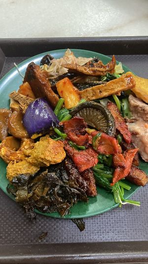 Buffet plate   at Evergreen Vegetarian House 长青素食之家 in Penang