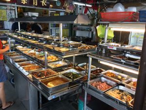 the buffet at Evergreen Vegetarian House 长青素食之家 in Penang