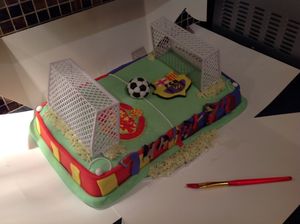 Football themed cake. at Vegangela Rose Cakes in Cwmllynfell