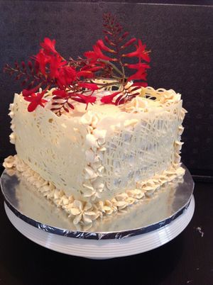 White choc banoffee cakes.. at Vegangela Rose Cakes in Cwmllynfell