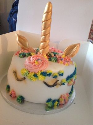 Unicorn birthday cake.. at Vegangela Rose Cakes in Cwmllynfell