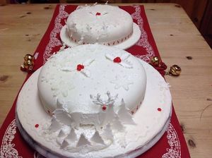 Reindeer Christmas cake. at Vegangela Rose Cakes in Cwmllynfell