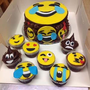 Emoji themed cake.. at Vegangela Rose Cakes in Cwmllynfell