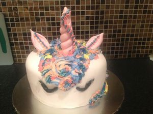 Unicorn cake. at Vegangela Rose Cakes in Cwmllynfell