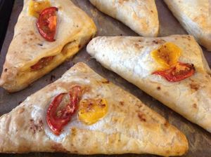 Cheese and tomato mushroom pasties at Vegangela Rose Cakes in Cwmllynfell