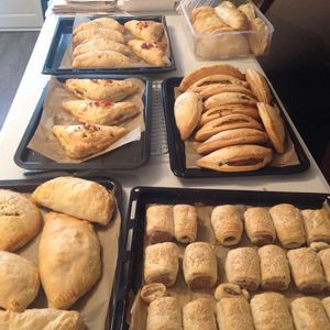 Pasties and sausage rolls. at Vegangela Rose Cakes in Cwmllynfell