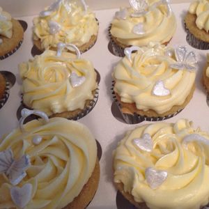 Engagement themed cup cakes... at Vegangela Rose Cakes in Cwmllynfell