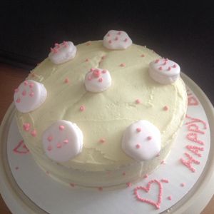 Rose water and pistachio birthday cake! at Vegangela Rose Cakes in Cwmllynfell