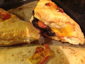 Delicious mushroom tomato and cheese pasty.. at Vegangela Rose Cakes in Cwmllynfell