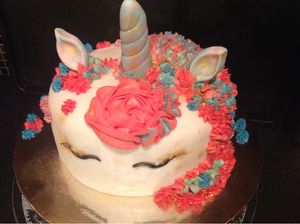 Unicorn birthday cake.. at Vegangela Rose Cakes in Cwmllynfell