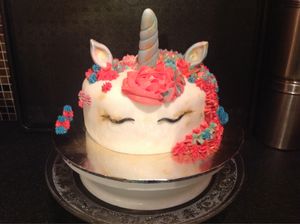 Unicorn cake.. at Vegangela Rose Cakes in Cwmllynfell