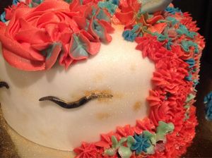 Unicorn cake, at Vegangela Rose Cakes in Cwmllynfell