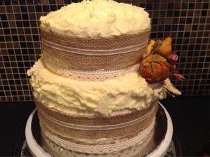 Rustic engagement cake.. at Vegangela Rose Cakes in Cwmllynfell