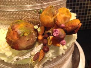 Fondant rustic flower spray... at Vegangela Rose Cakes in Cwmllynfell