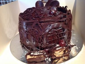 Chocolate birthday cake.. at Vegangela Rose Cakes in Cwmllynfell