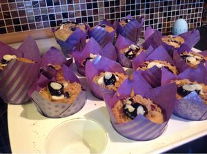 Blueberry muffins, at Vegangela Rose Cakes in Cwmllynfell