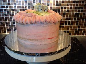 Rose water and pistachio birthday cake.. at Vegangela Rose Cakes in Cwmllynfell