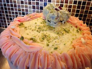 Rose water and pistachio.. at Vegangela Rose Cakes in Cwmllynfell
