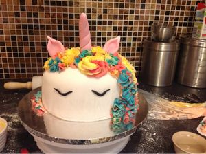 Vanilla sponge unicorn cake. at Vegangela Rose Cakes in Cwmllynfell