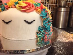 Unicorn birthday cake at Vegangela Rose Cakes in Cwmllynfell