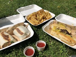 Sweet chilli ‘chicken’ wrap & New Yorker Reuben at Cafe Thrive in Southampton