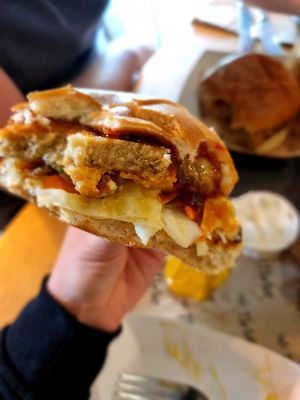 Chikn burger at Cafe Thrive in Southampton