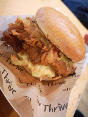 Southern fried burger at Cafe Thrive in Southampton