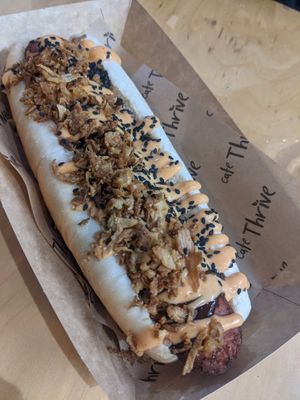 Korean style hotdog at Cafe Thrive in Southampton