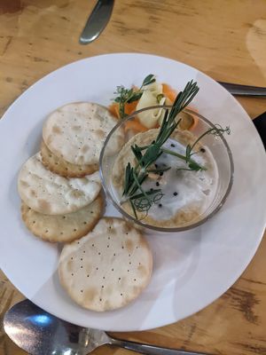 Christmas dinner special - miso pate at Cafe Thrive in Southampton