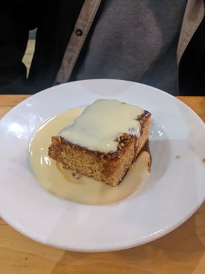 Sticky toffee pudding with custard - Christmas special at Cafe Thrive in Southampton