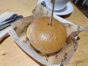 Breakfast bap at Cafe Thrive in Southampton