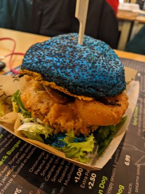 Homer burger special at Cafe Thrive in Southampton