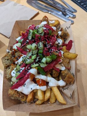 Chicken loaded fries at Cafe Thrive in Southampton