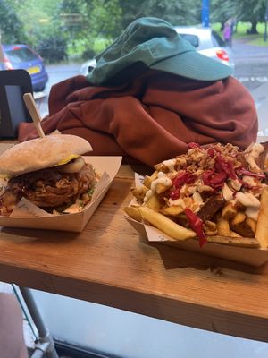Seitan kebab loaded fries   at Cafe Thrive in Southampton