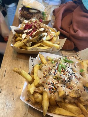 Satay loaded fries  at Cafe Thrive in Southampton