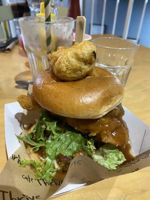 Christmas Special w/ ‘Chicken’ burger   at Cafe Thrive in Southampton