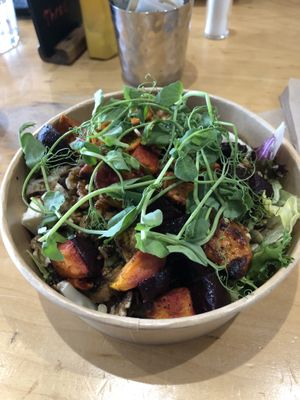 Roasted root bowl  at Cafe Thrive in Southampton