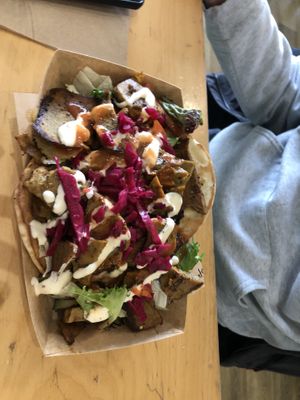Kebab flatbread  at Cafe Thrive in Southampton