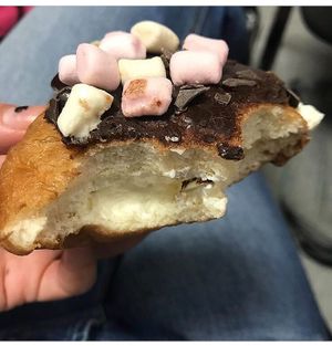 Cream filled doughnut  at Cafe Thrive in Southampton