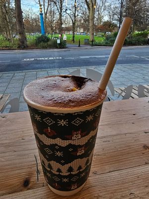 Praline Hot Chocolate at Cafe Thrive in Southampton