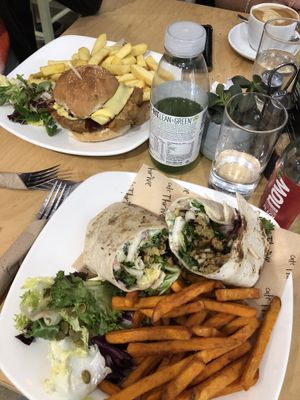 Special Gyro wrap and ‘chicken’ burger  at Cafe Thrive in Southampton