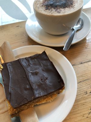 Tiffin and a mocha. Chocolatey goodness   at Cafe Thrive in Southampton